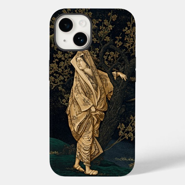 Golden Elegance: Japanese Woman in Gold Robe Case-Mate iPhone Case (Back)