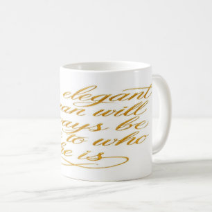 Golden Elegance Morning Mug: Motivational Quote Coffee Mug
