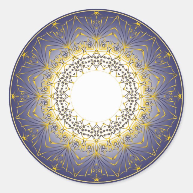 Golden Elegance Ornament Classic Round Sticker (Front)