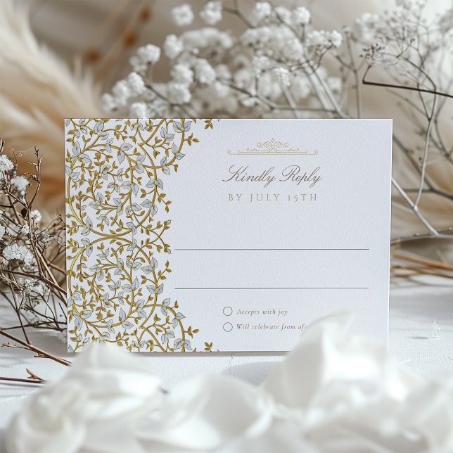 Golden Elegance RSVP Card for Wedding (Creator Uploaded)