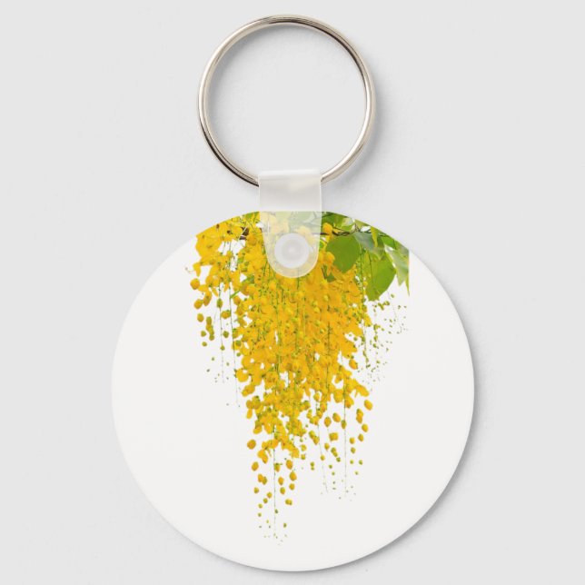 Golden Elegance Sunlit Cascade Hanging Gold Bloomi Key Ring (Front)