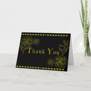 Golden Elegance Thank You Card