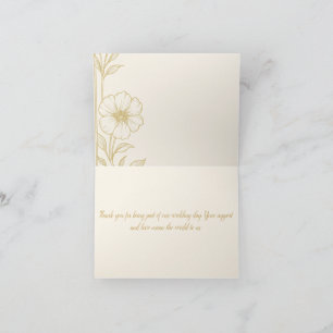Golden Elegance Thank You Card – Classic Wedding