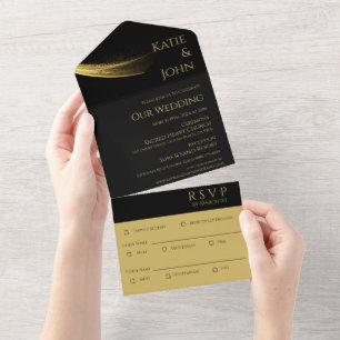 Golden Elegance-Wedding All In One Invitation