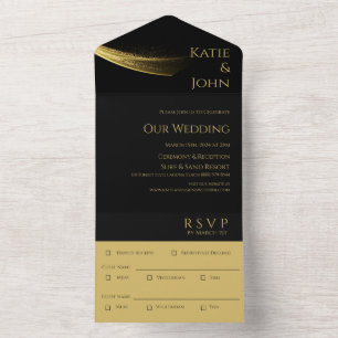 Golden Elegance-Wedding All In One Invitation