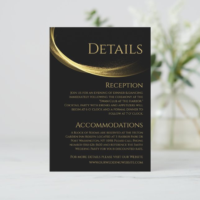 Golden Elegance-Wedding- Enclosure Card (Standing Front)