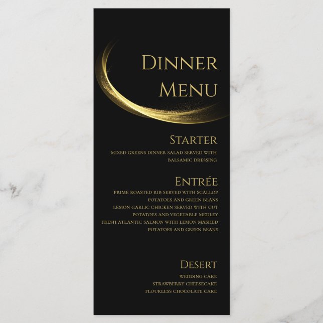 Golden Elegance-Wedding Menu- Menu (Front)