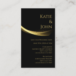 Golden Elegance-Wedding Save our Date Business Card