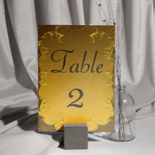 Golden Elegance Wedding Table Number