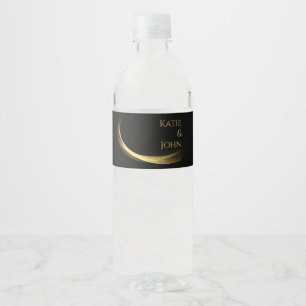 Golden Elegance-Wedding- Water Bottle Label