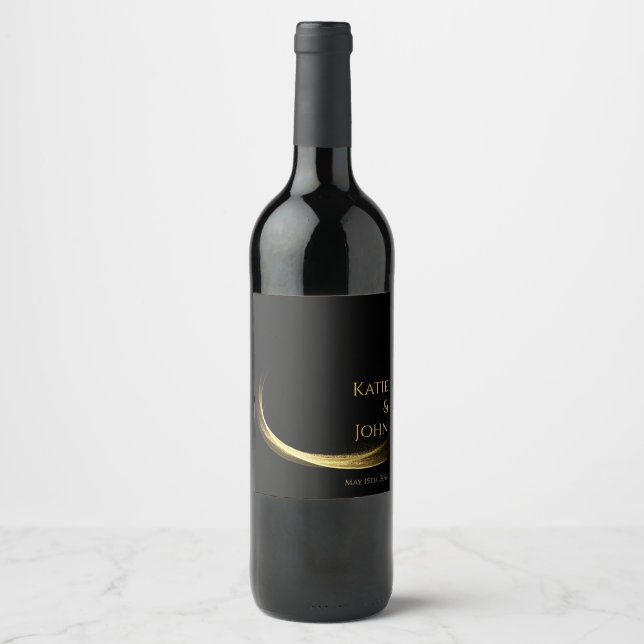 Golden Elegance-Wedding- Wine Label (Front)