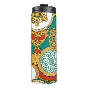Golden Elegant Arabesque Background Thermal Tumbler