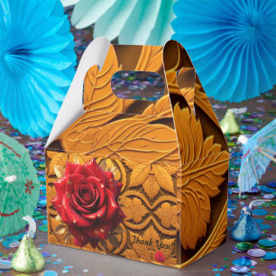"Golden Elegant Charm" Favour Box