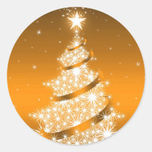 Golden Elegant Christmas Tree Sticker