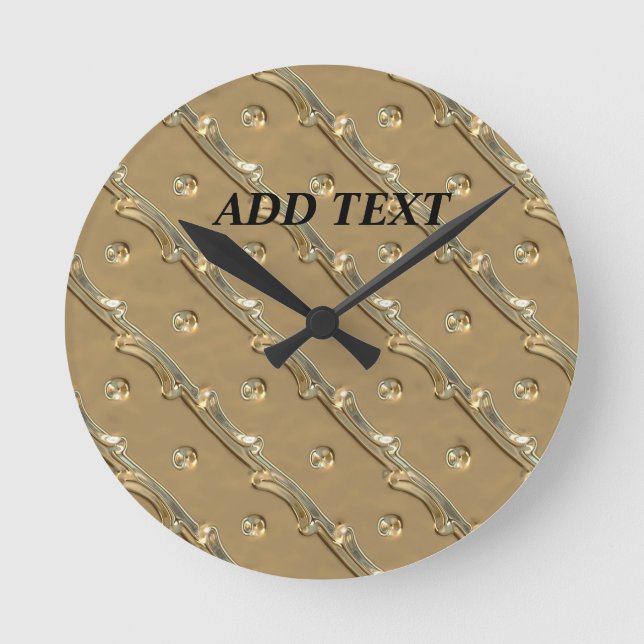 Golden elegant design  round clock (Front)