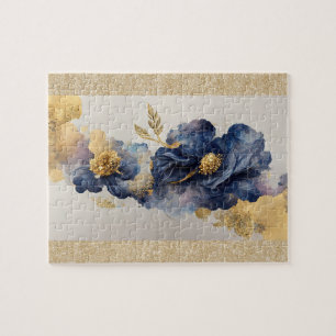 Golden Elegant Flower Jigsaw Puzzle