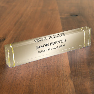 Golden elegant modern nameplate