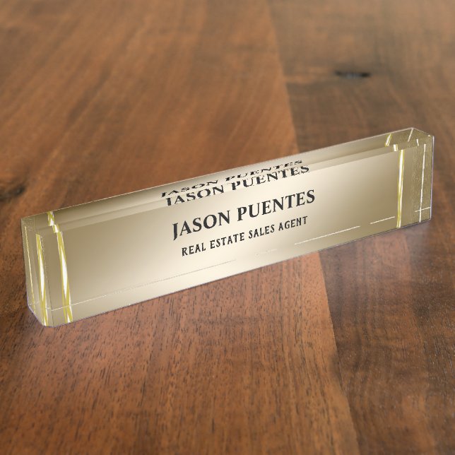Golden elegant modern nameplate (Side)
