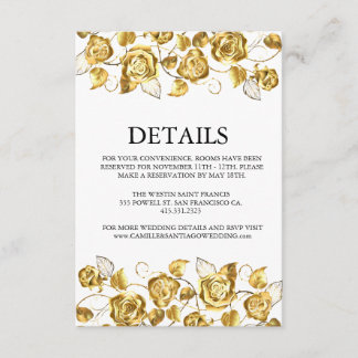 Golden Elegant modern white Wedding Invitation