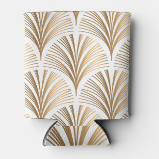Golden Elements: White Art Deco Can Cooler