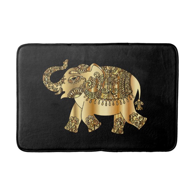 Golden elephant bath mat (Front)