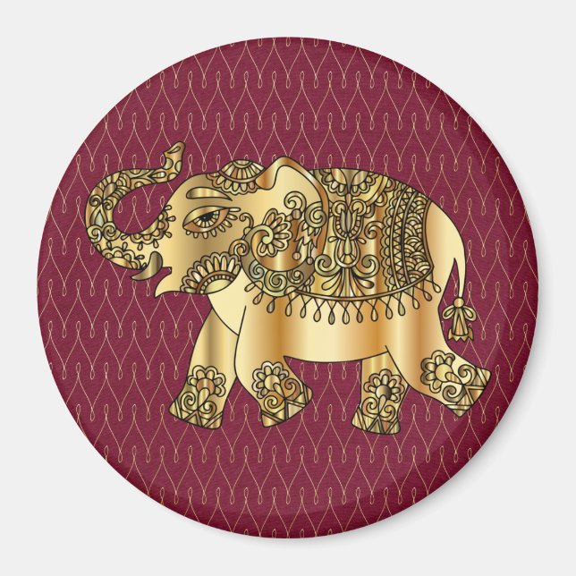 Golden Elephant Magnet (Front)