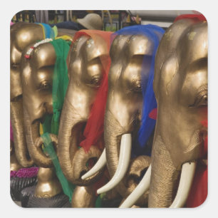 Golden Elephants Square Sticker