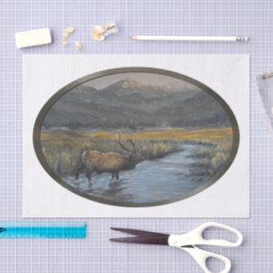 Golden Elk - Oval Tissue Paper