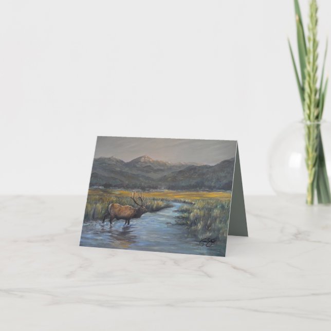 Golden Elk  Thank You Card (Front)