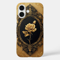 Golden Embellished Rose Decoration