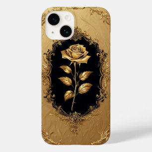 Golden Embellished Rose Decoration Case-Mate iPhone 14 Case