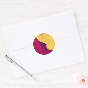 Golden Ember Abstract Classic Round Sticker