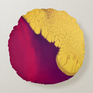 Golden Ember Abstract Round Cushion