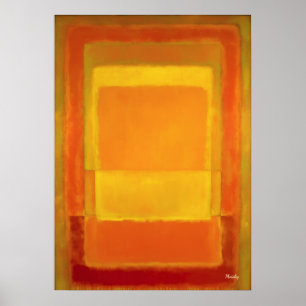 Golden Ember Color Field Abstract Modern Art Poster