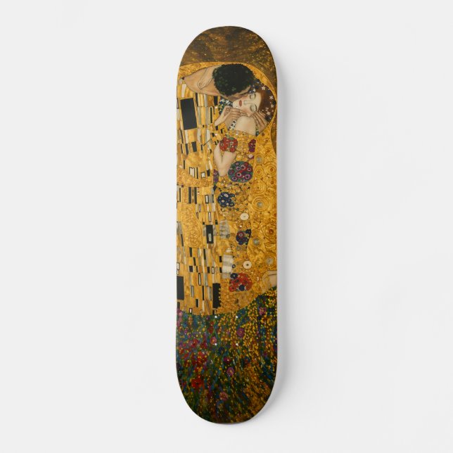 Golden Embrace Skateboard Deck – Elegant Romantic  (Front)