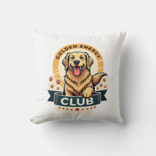 Golden Energy Club Golden Retriever Vintage Dog Lo Cushion
