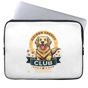 Golden Energy Club Golden Retriever Vintage Dog Lo Laptop Sleeve