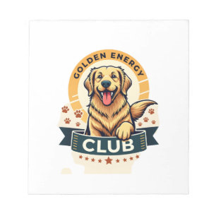 Golden Energy Club Golden Retriever Vintage Dog Lo Notepad