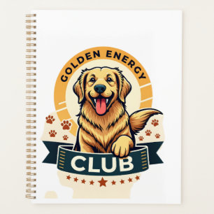 Golden Energy Club Golden Retriever Vintage Dog Lo Planner