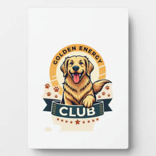 Golden Energy Club Golden Retriever Vintage Dog Lo Plaque