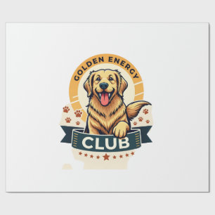 Golden Energy Club Golden Retriever Vintage Dog Lo Wrapping Paper