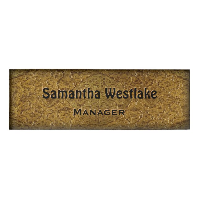 Golden "Engraved Look"  Name Tag (Front)