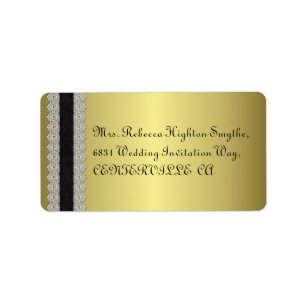Golden Engraved Look Wedding Label
