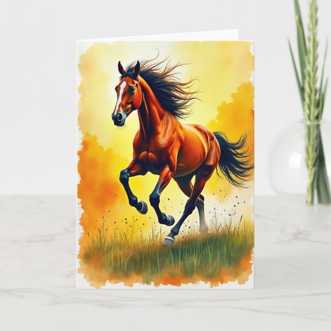 Golden Equine Fathers Day Card (Front)