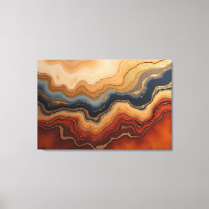 Golden Erosion – 36"x24" Abstract Fluid Canvas Print