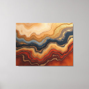 Golden Erosion – 40"x 32" Abstract Fluid Canvas Pr Print