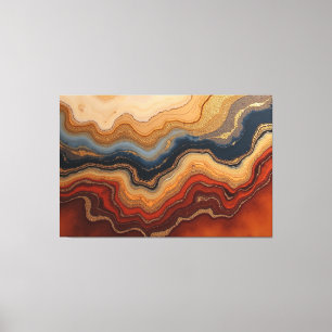 Golden Erosion – 60"x 40" Abstract Fluid Canvas Print