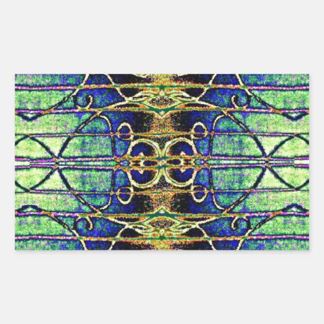 Golden Etching Rectangular Sticker (Front)