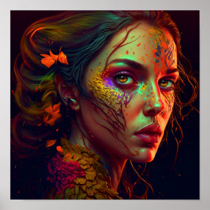 Golden Eye - Beautiful Female Wall Art Print