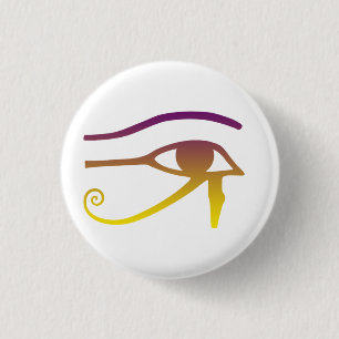 Golden Eye of Horus 3 Cm Round Badge